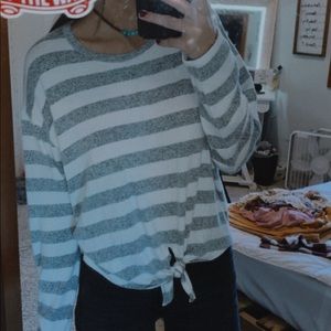 Striped long sleeve top
